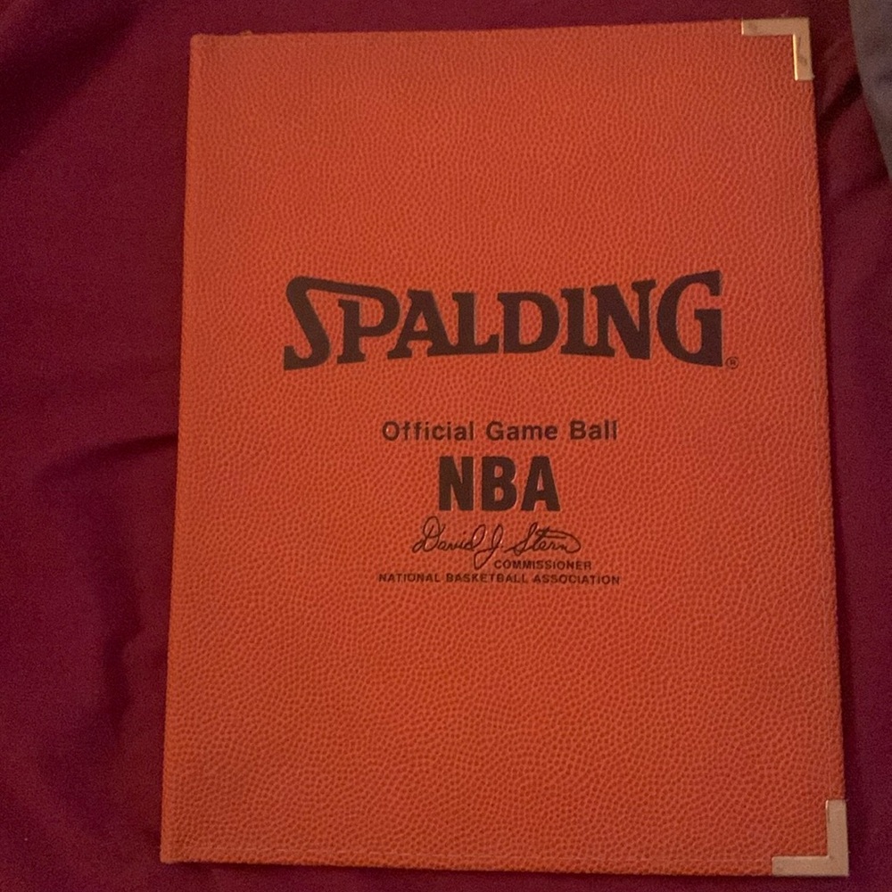 Rare Vintage Spalding NBA Basketball Folder made of basketball material! 🔥